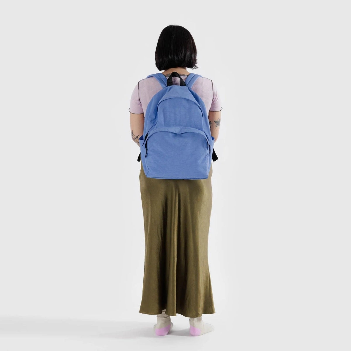 Baggu Large Nylon Backpack in Pansy Blue