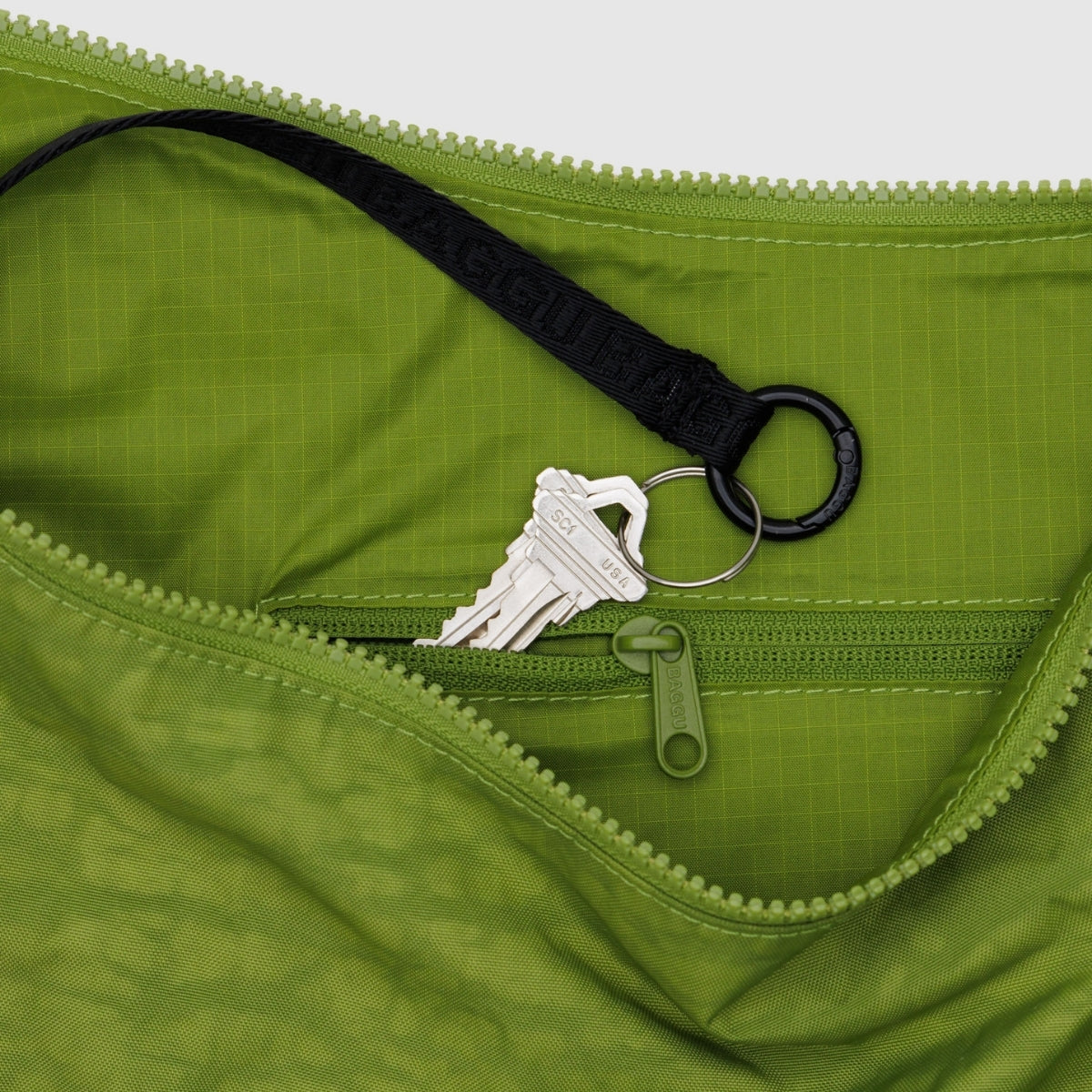 Baggu Large Nylon Crescent Bag in Green Juice
