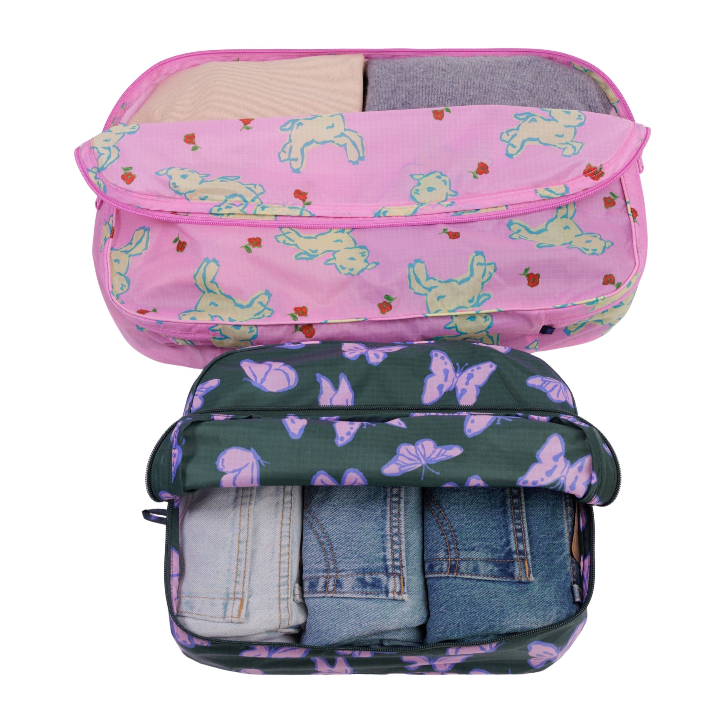 Baggu Large Packing Cube Set in Spring Animals