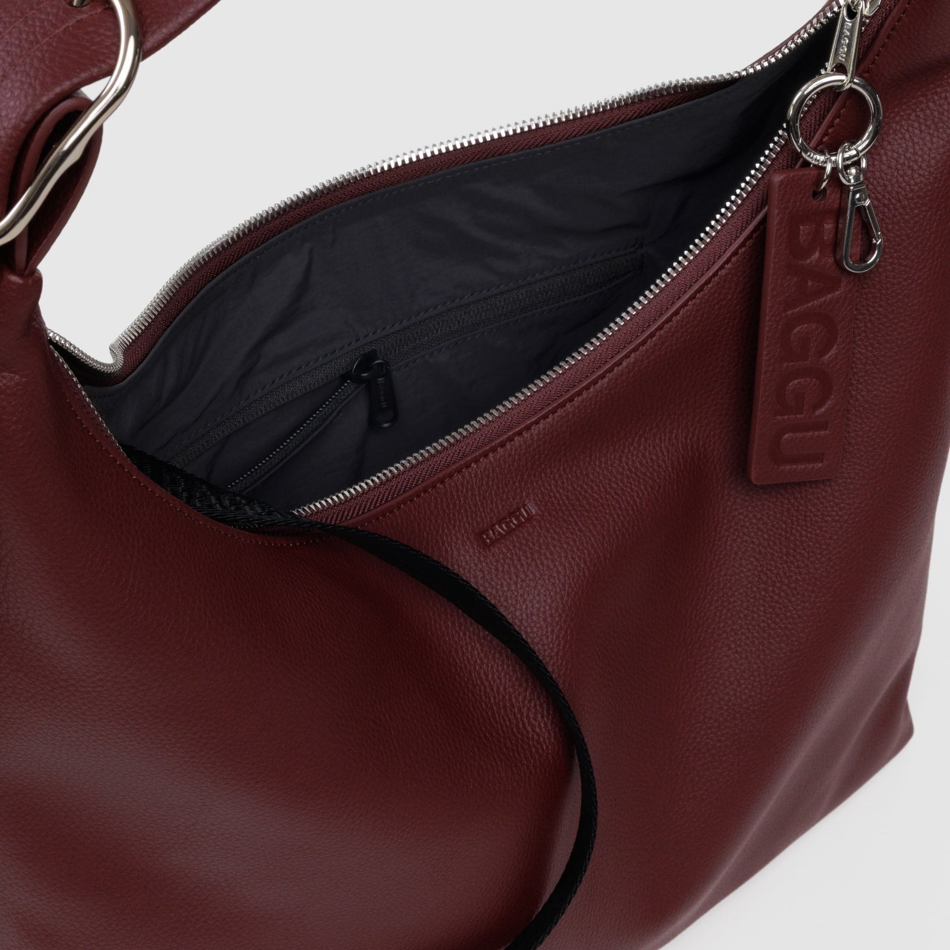 Baggu Recycled Leather Shoulder Bag in Mahogany
