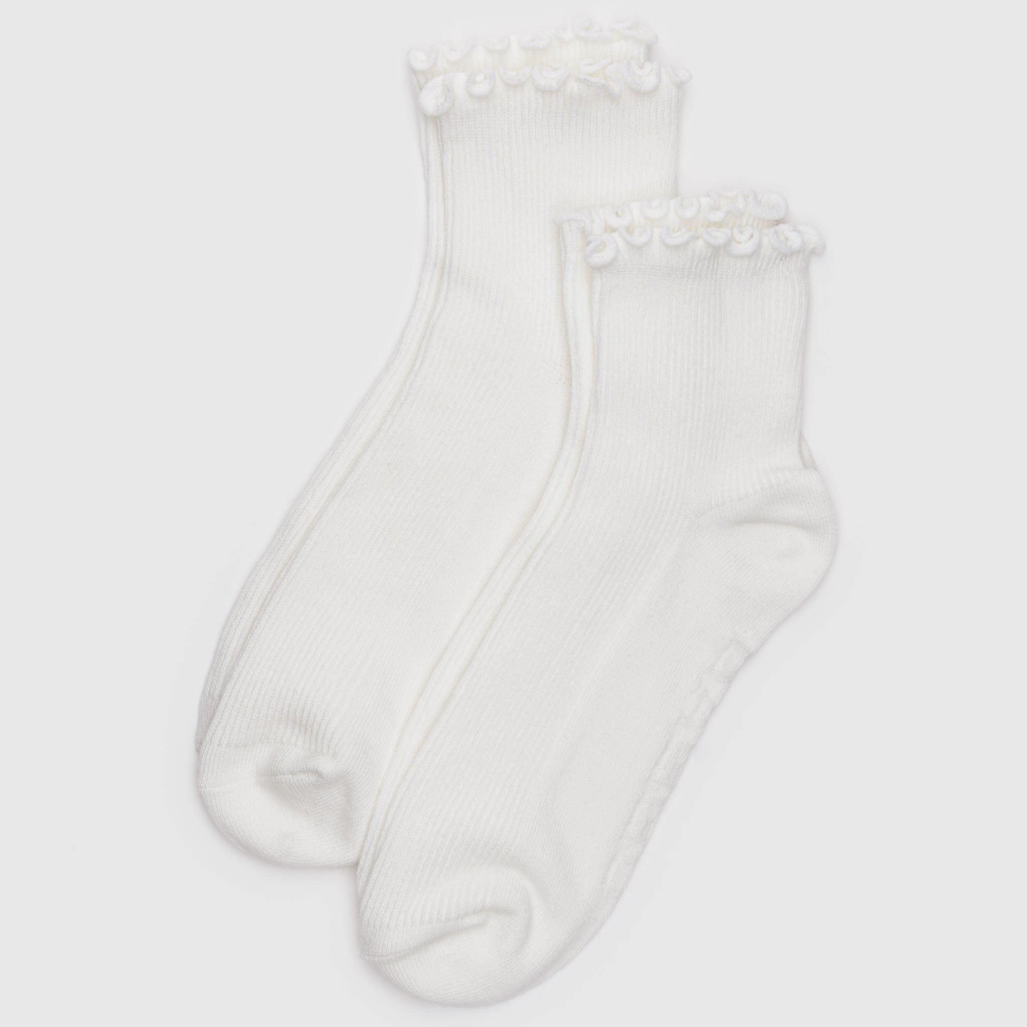Baggu Lettuce Edge Sock Set in White