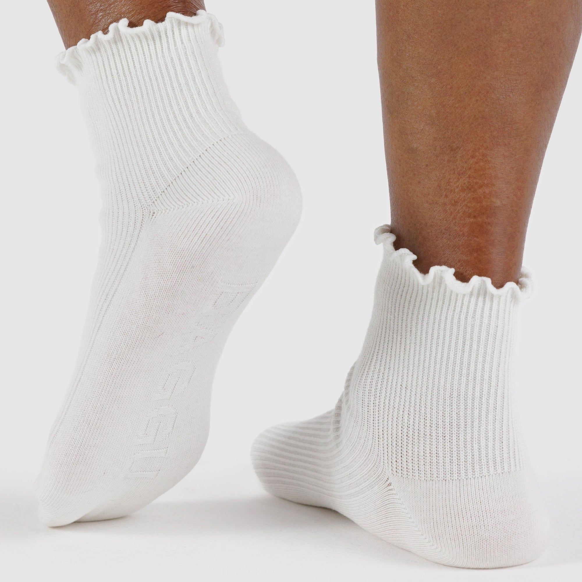 Baggu Lettuce Edge Sock Set in White