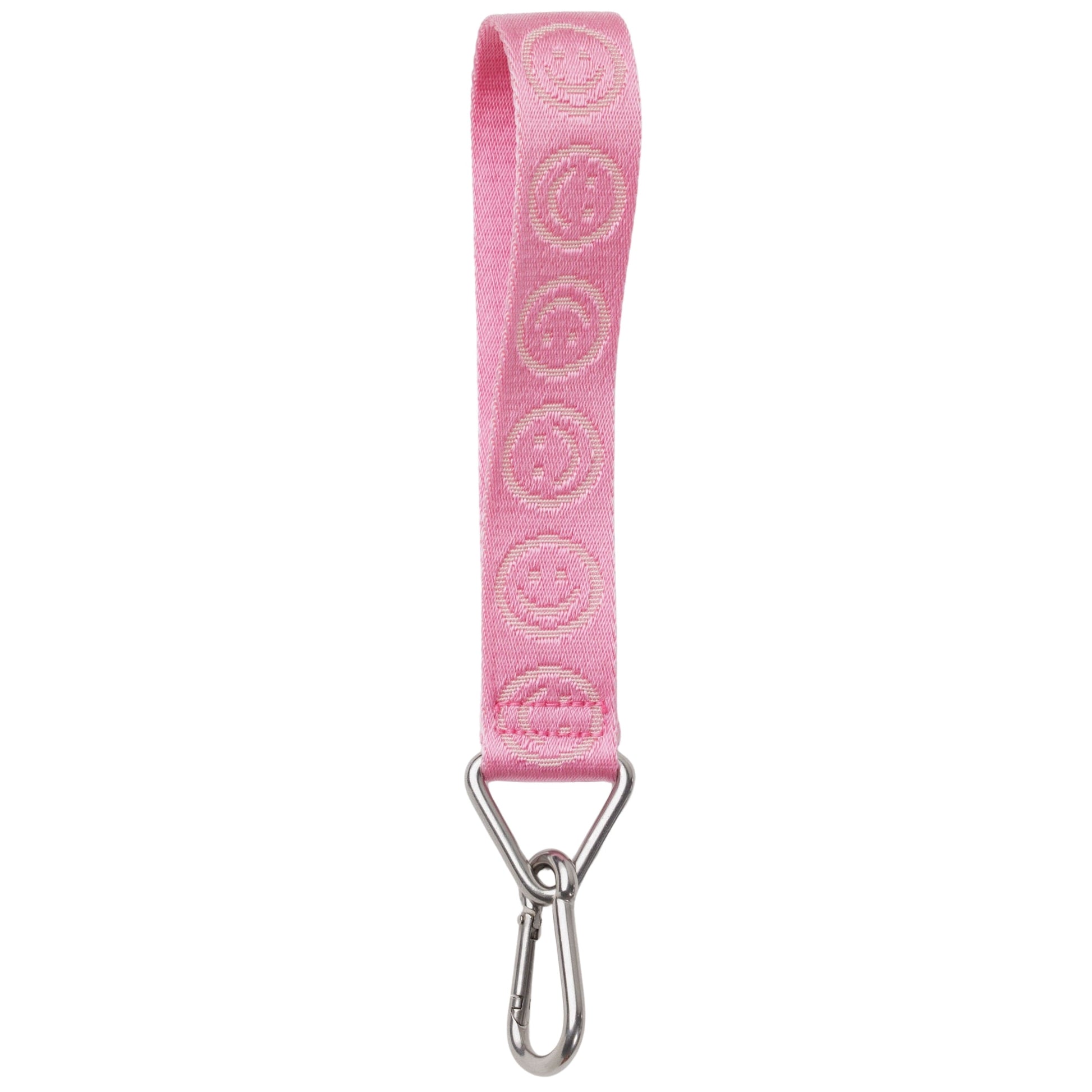 Baggu Logo Keychain in Pink Happy