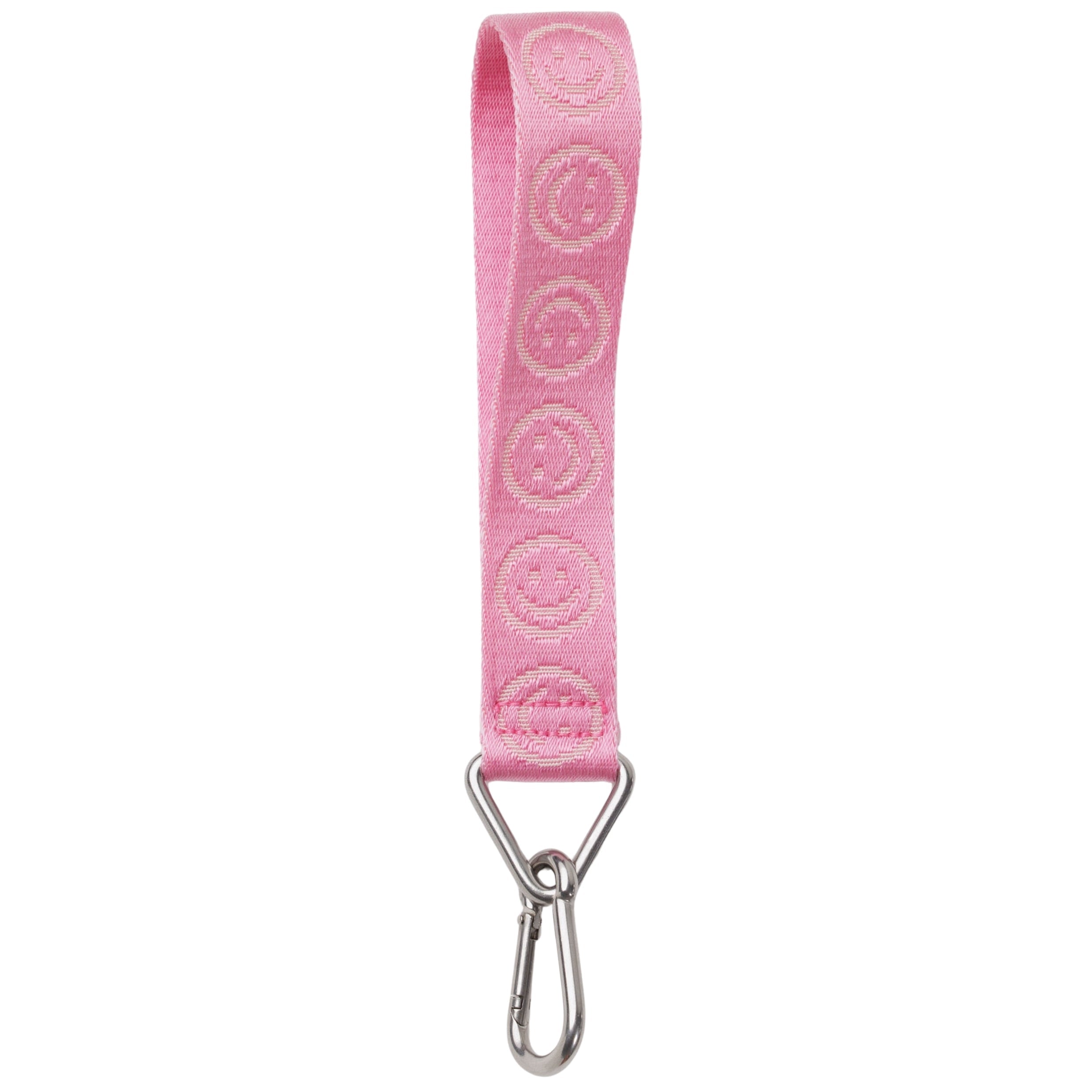 Baggu Logo Keychain in Pink Happy