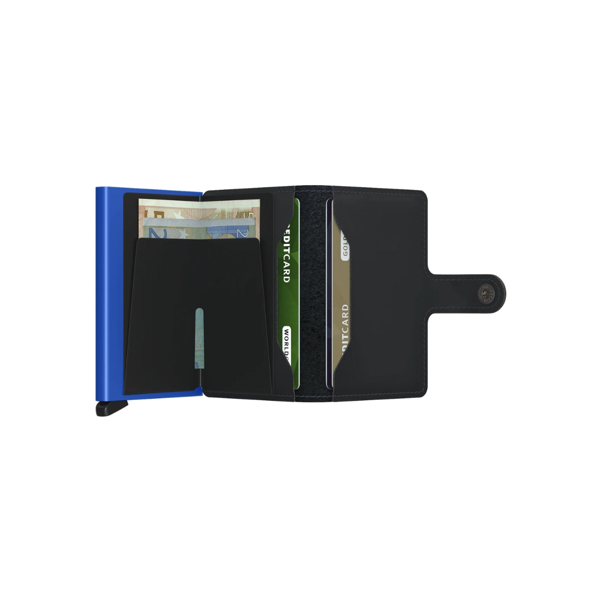 Secrid Matte Mini Wallet in Black/Blue