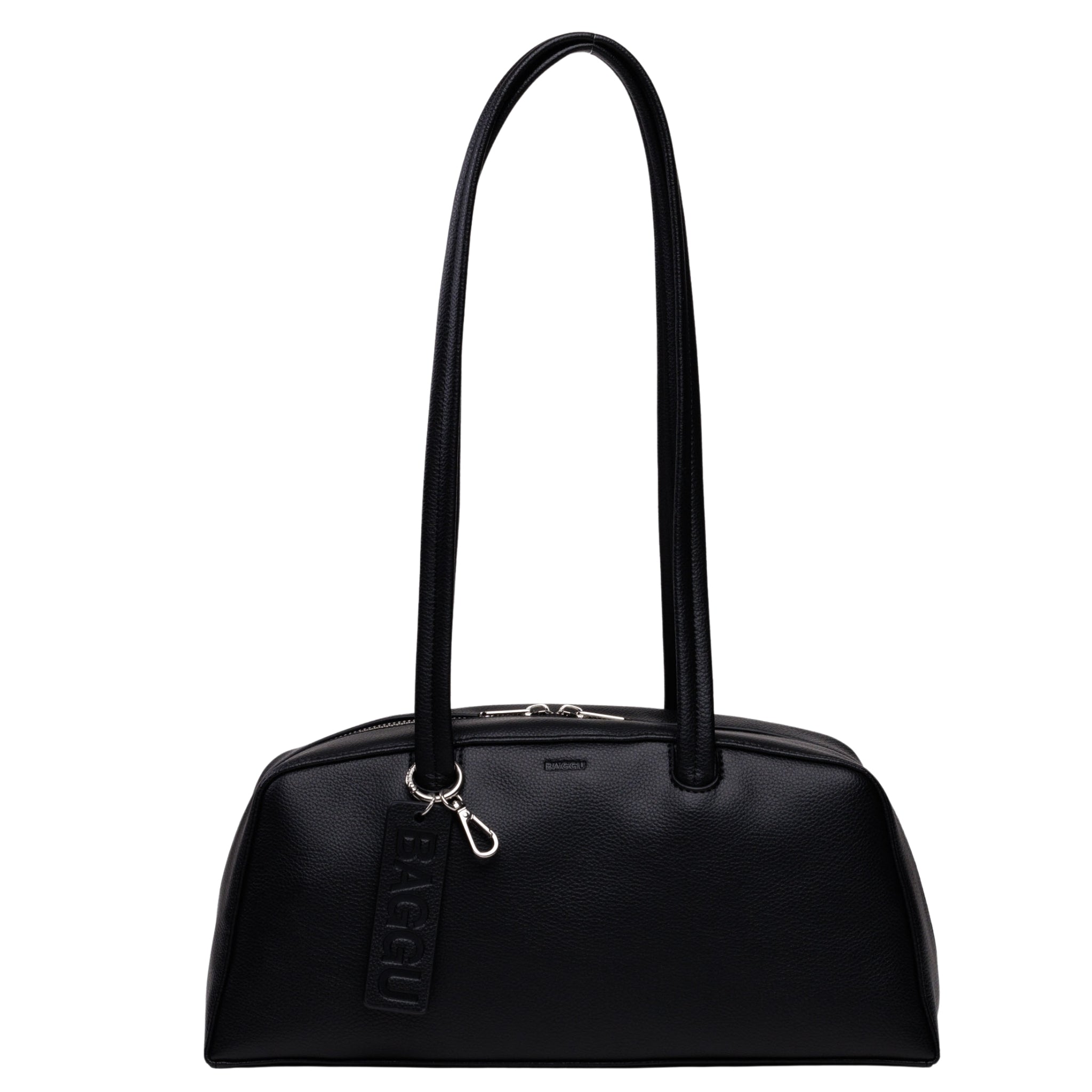 Baggu Recycled Leather Bowler Bag in Black