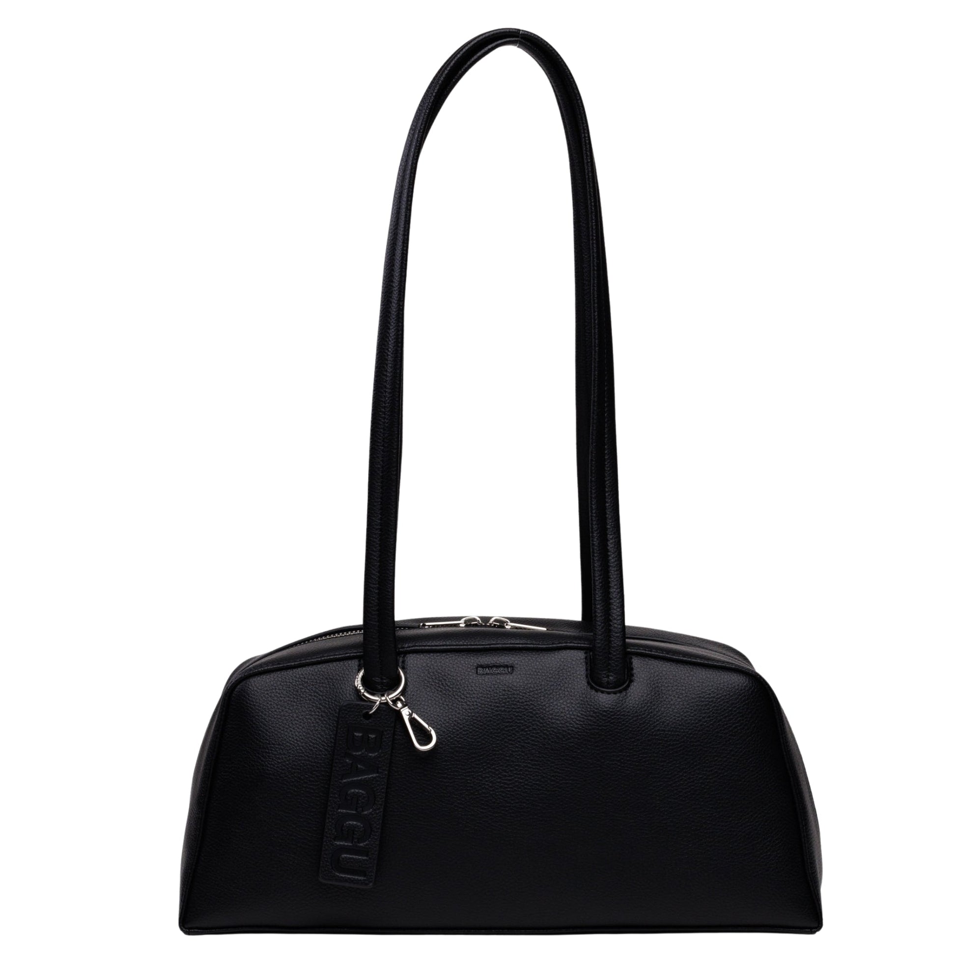 Baggu Recycled Leather Bowler Bag in Black