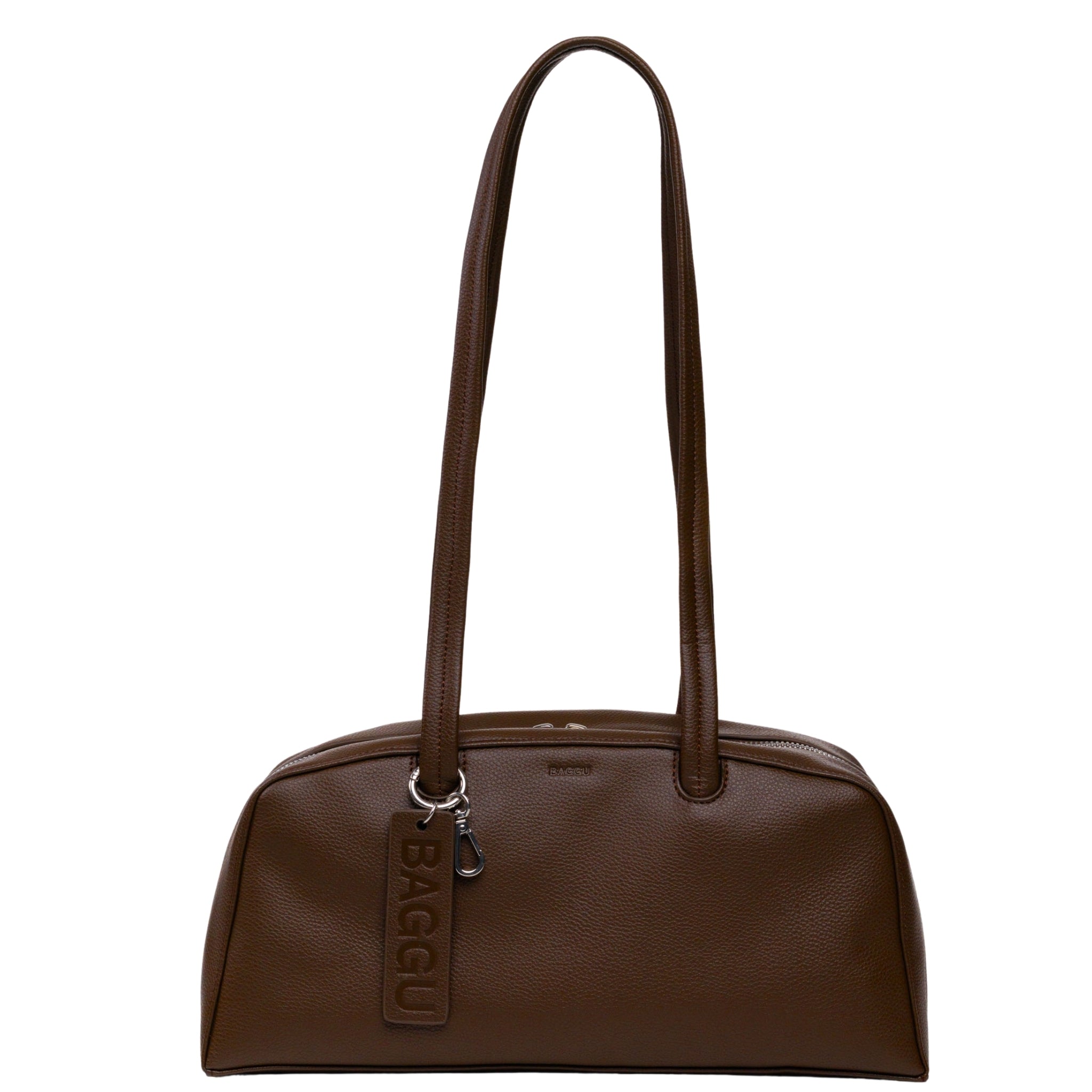 Baggu Recycled Leather Bowler Bag in Brown