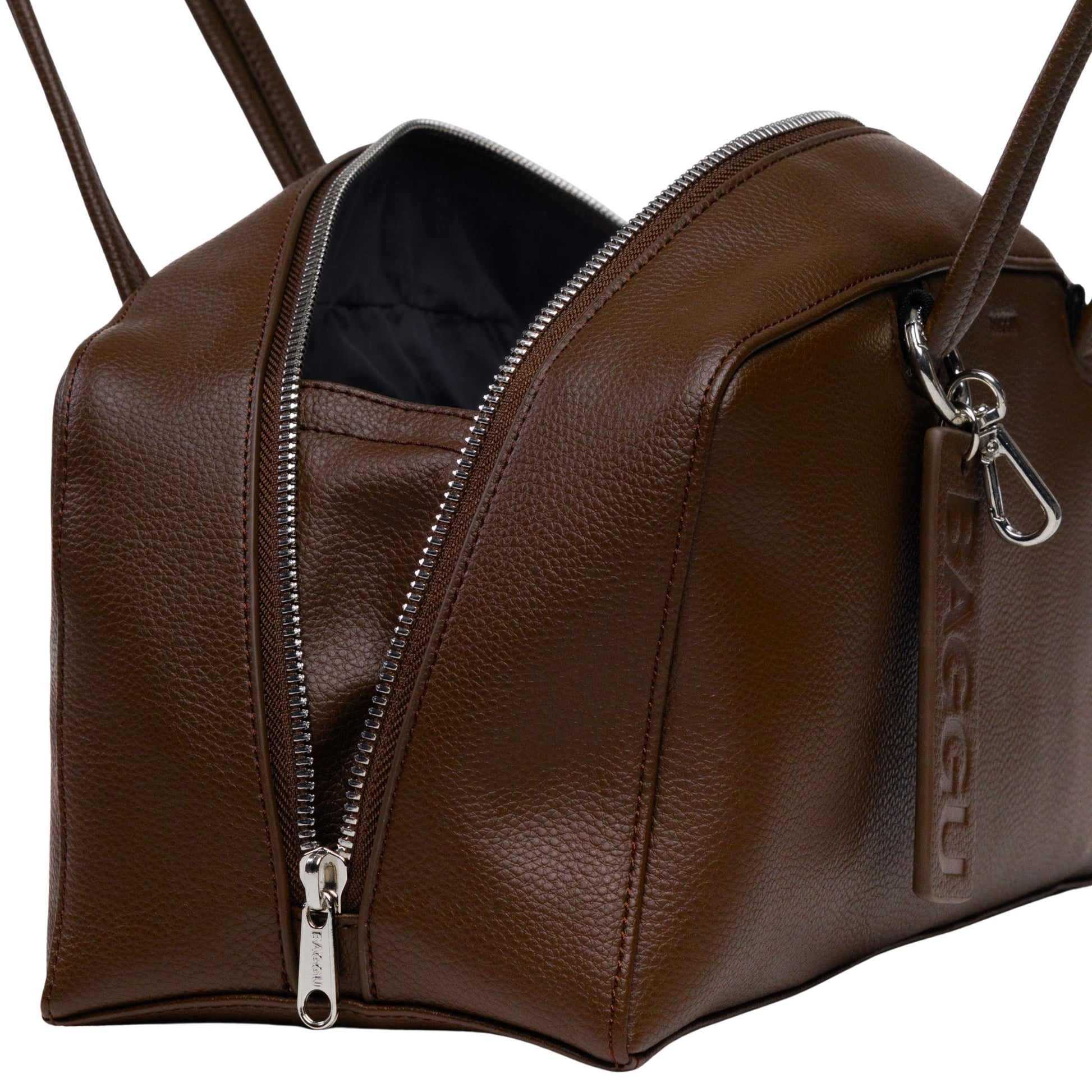Baggu Recycled Leather Bowler Bag in Brown