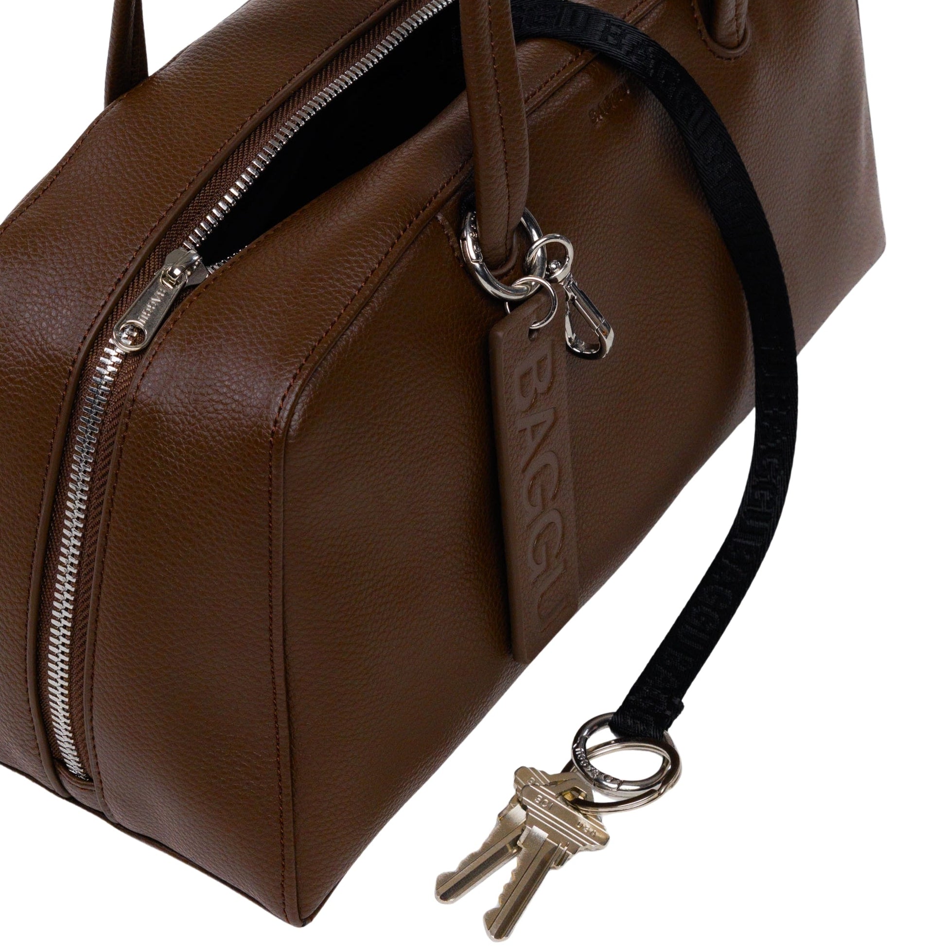 Baggu Recycled Leather Bowler Bag in Brown