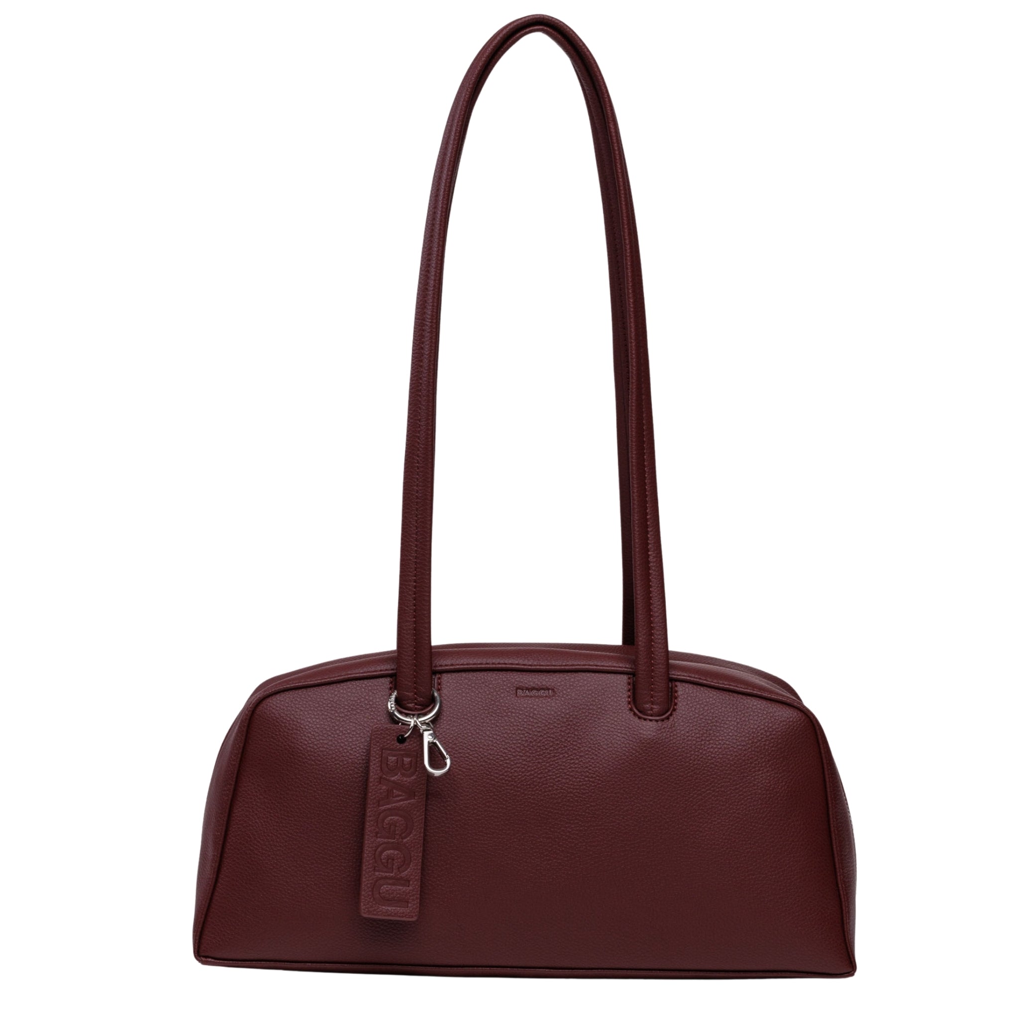 Baggu Recycled Leather Bowler Bag in Mahogany