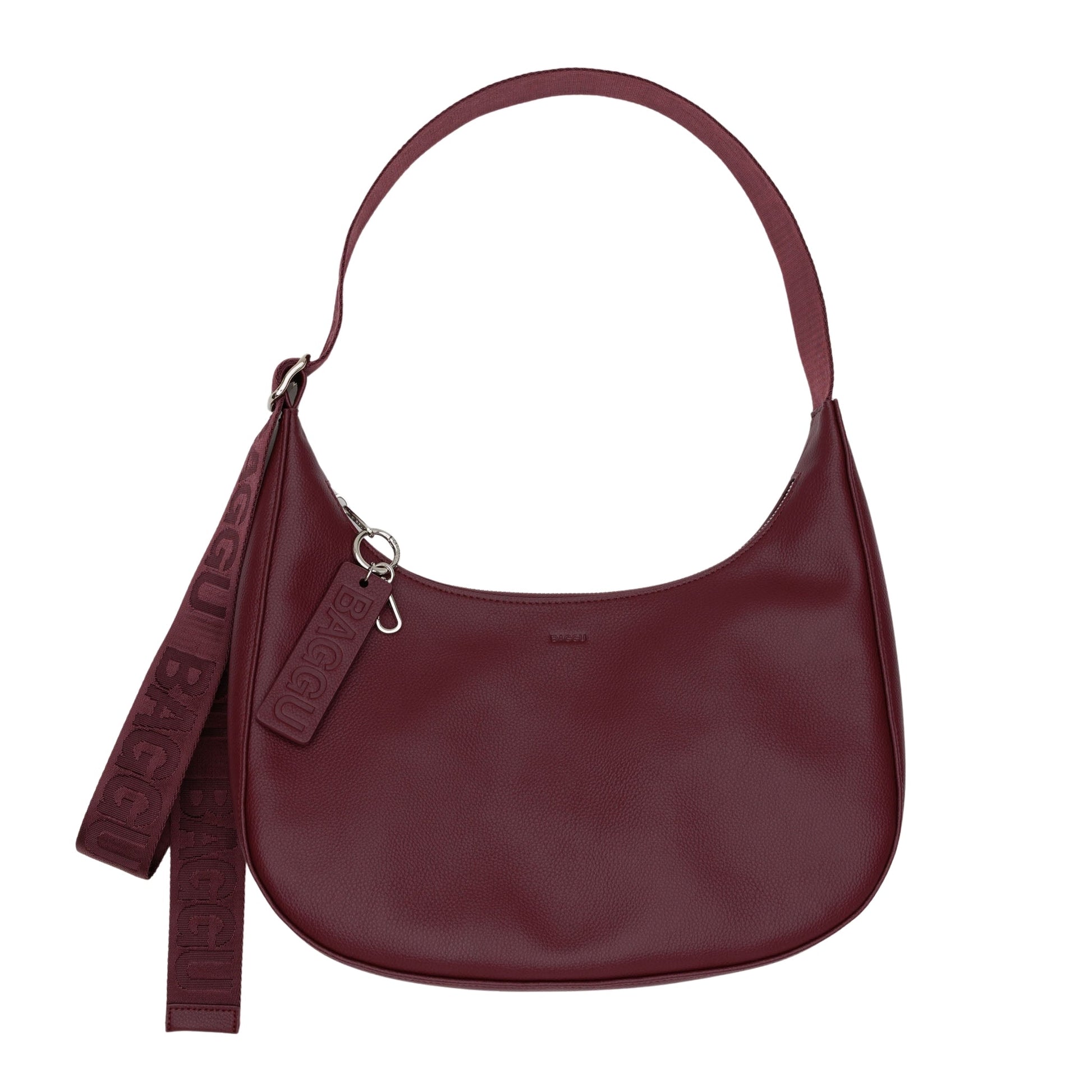 Baggu Medium Recycled Leather Crescent Bag in Mahogany