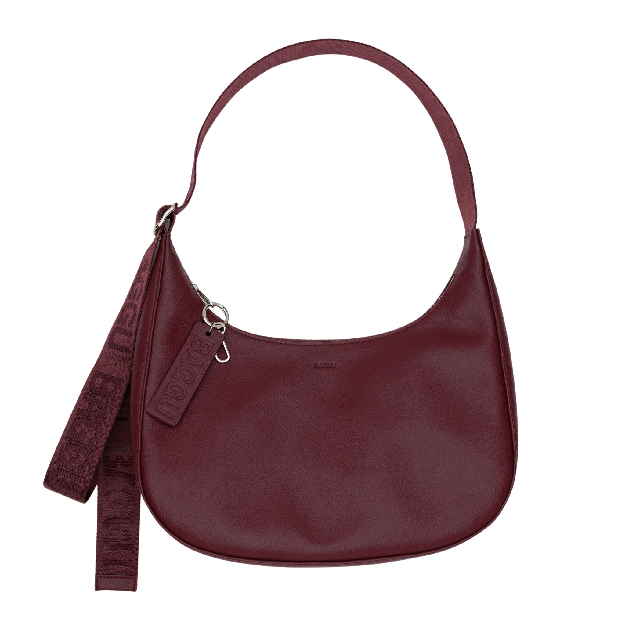 Baggu Medium Recycled Leather Crescent Bag in Mahogany