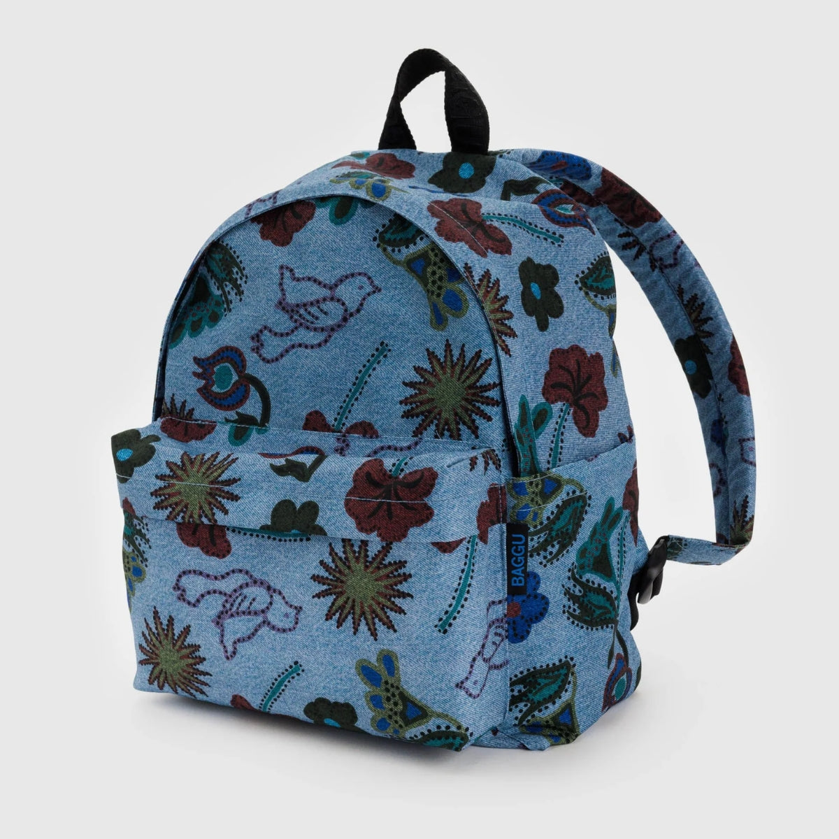 Baggu Medium Nylon Backpack in Digital Denim Birds