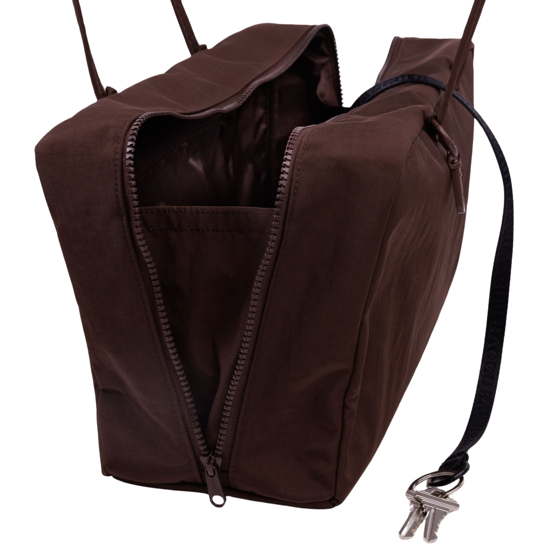 Baggu Medium Nylon Bowler Bag in Coffee