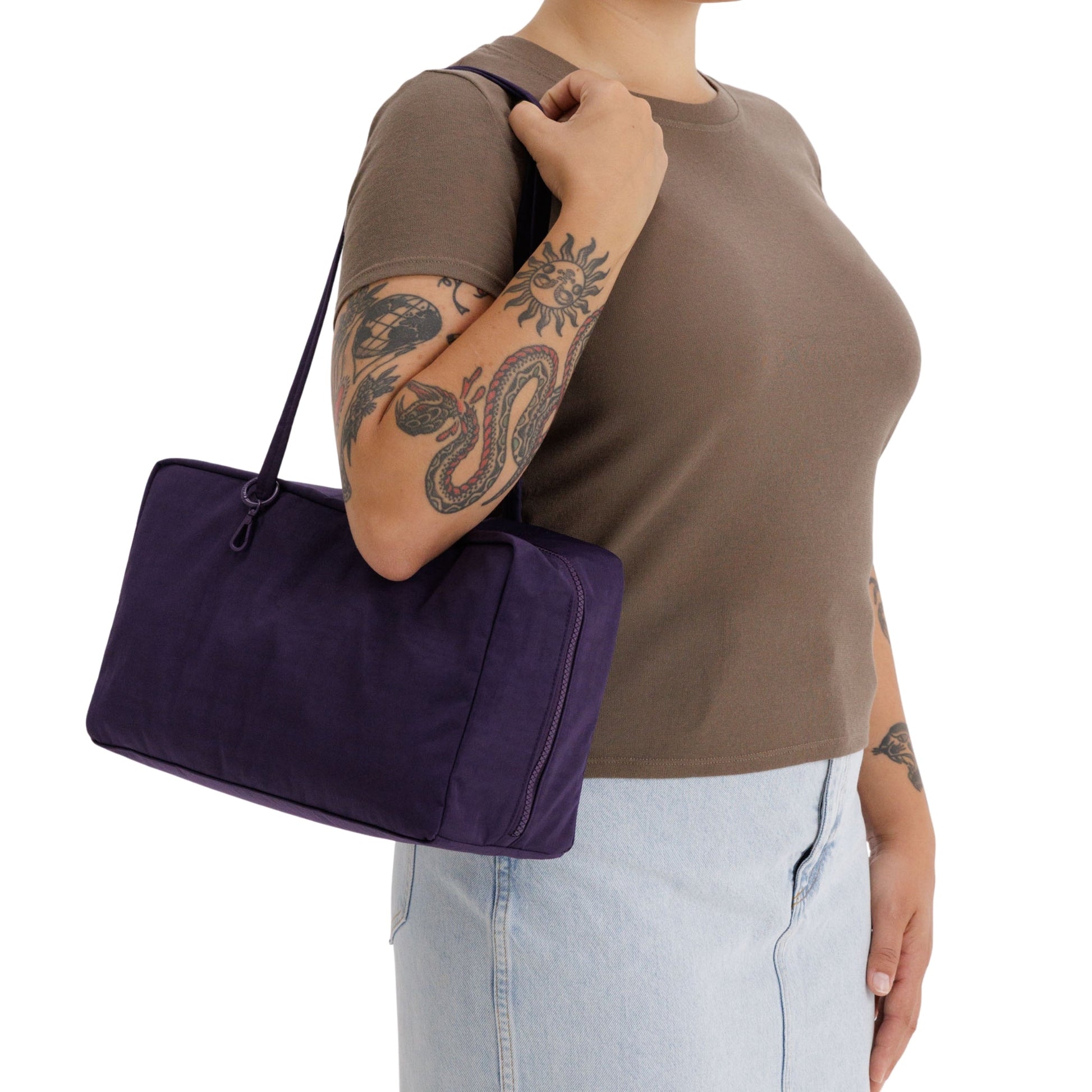 Baggu Medium Nylon Bowler Bag in Fig