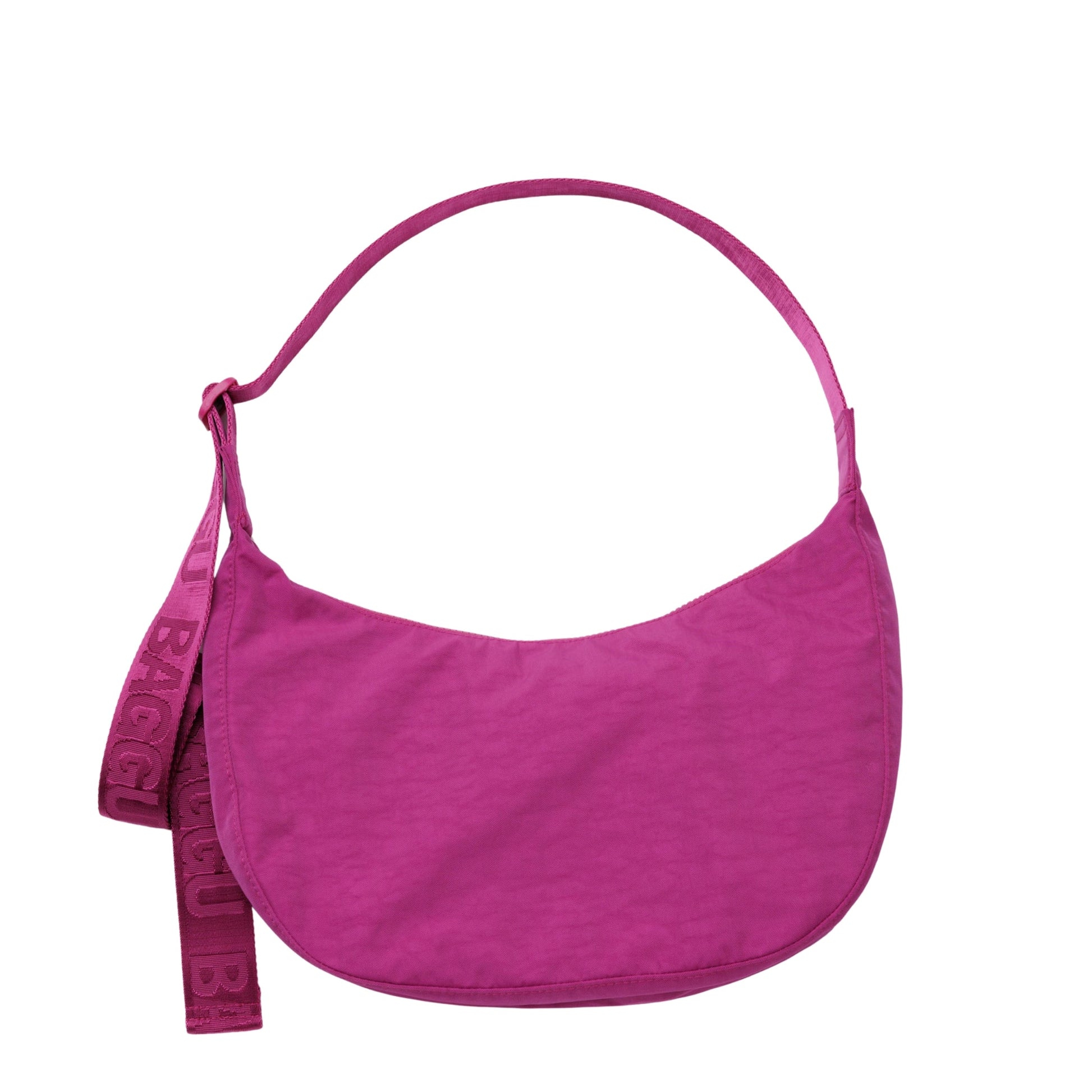 Baggu Medium Nylon Crescent Bag in Deep Fuchsia