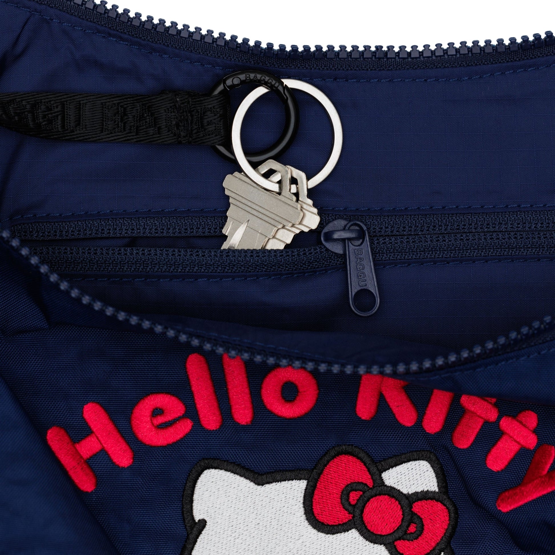 Baggu Medium Nylon Crescent Bag in Hello Kitty & Teddy