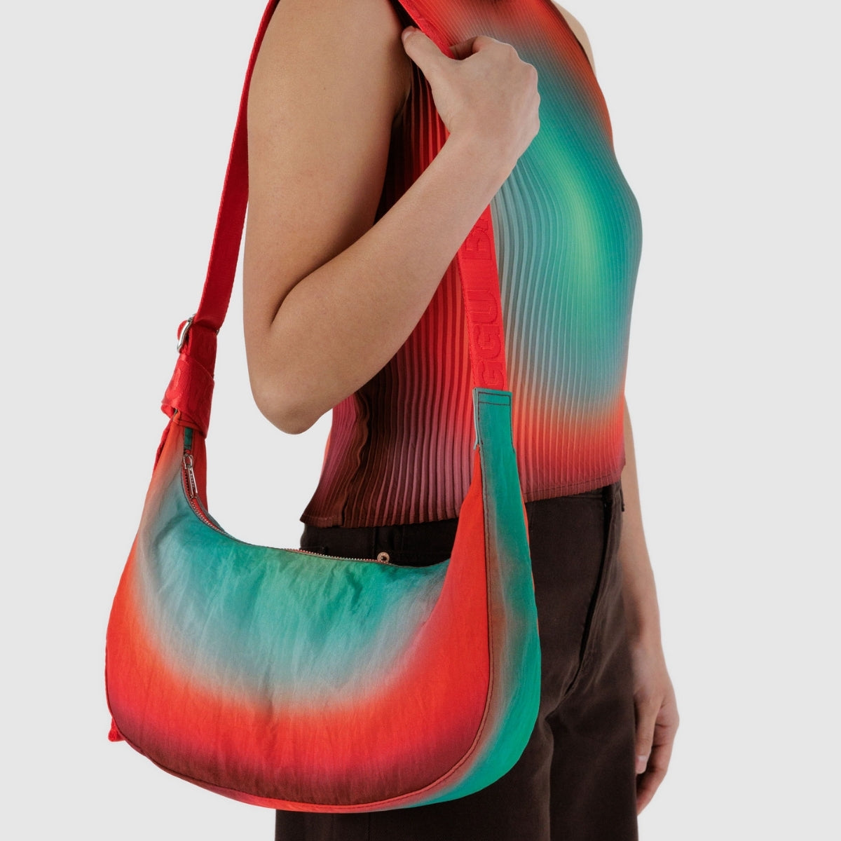 Baggu Medium Nylon Crescent Bag in Rain