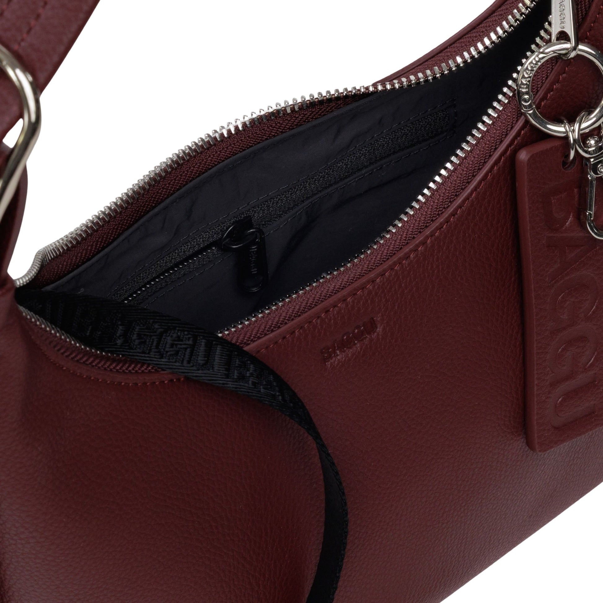 Baggu Mini Recycled Leather Shoulder Bag in Mahogany