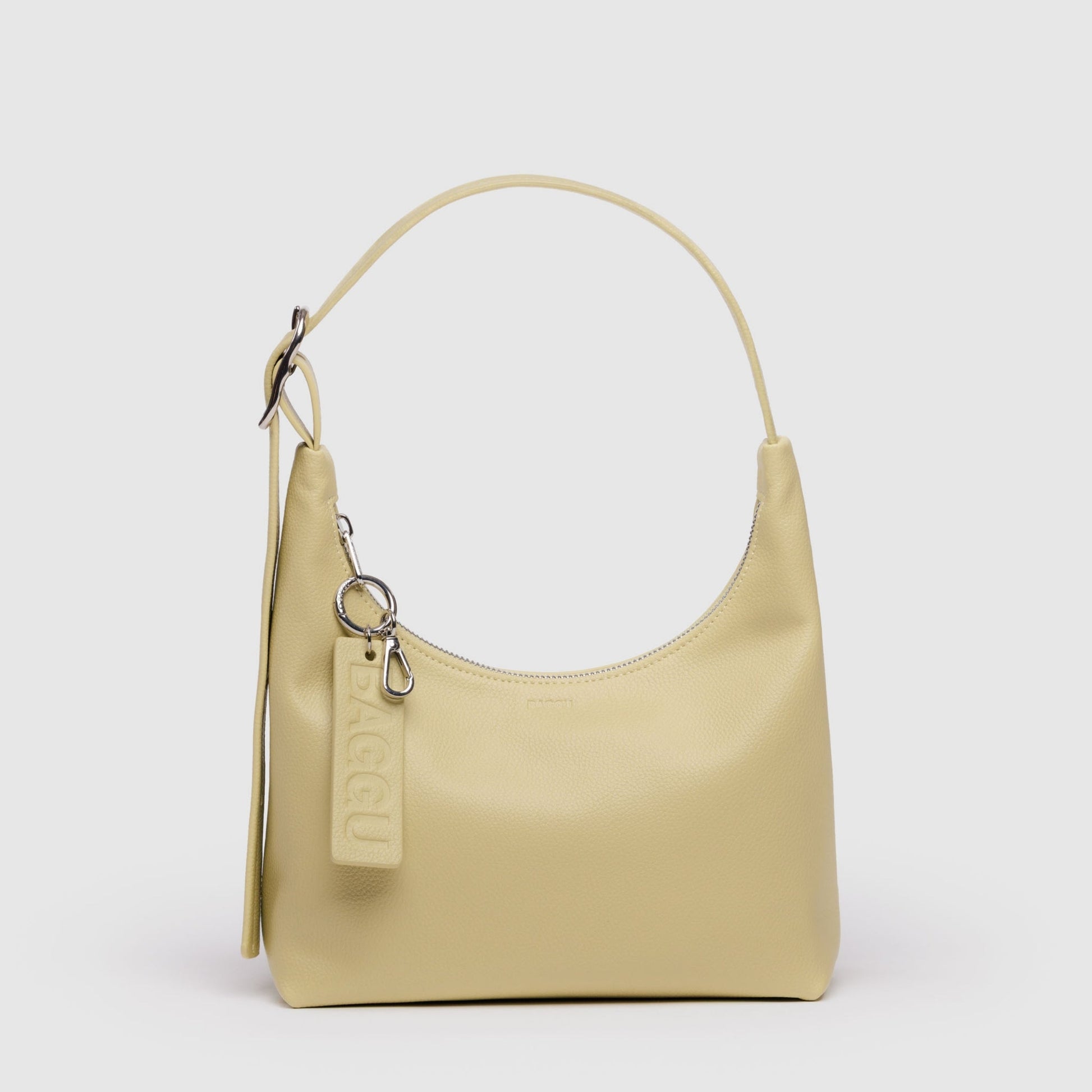 Baggu Mini Recycled Leather Shoulder Bag in Straw