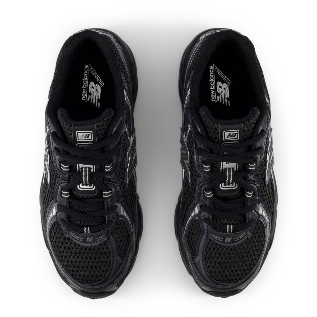New Balance Youth 740 in Black with Silver Metallic