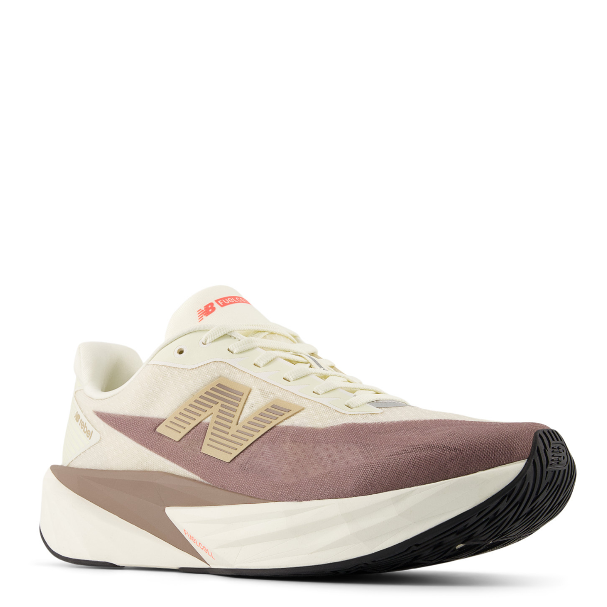New Balance FuelCell Rebel v5 in Angora with Earth Shadow and Sea Salt
