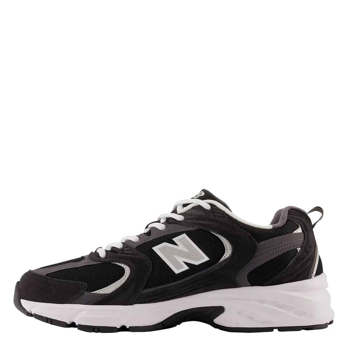 New Balance 530 in Black with Magnet and Silver Metallic