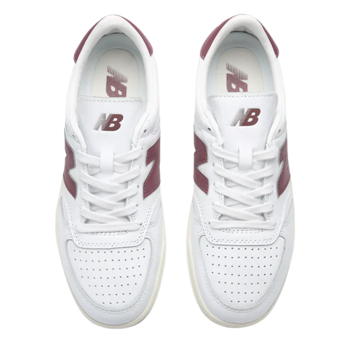 New Balance Men's T500 in White with Cherry Leather