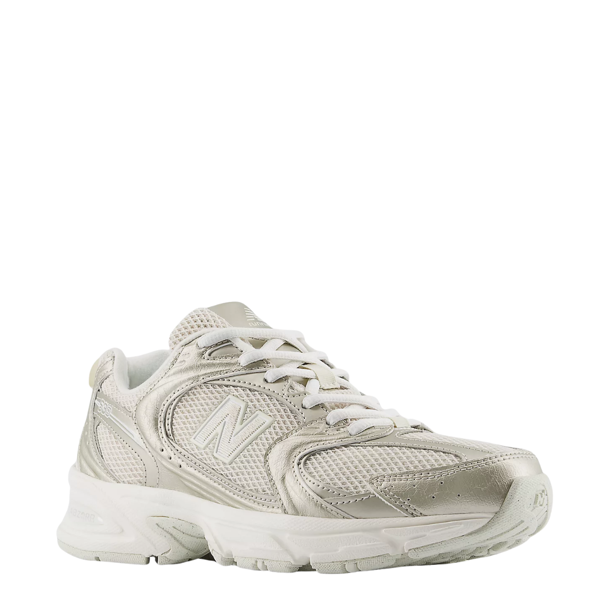New Balance Women's 530 in Gold Metallic with Linen
