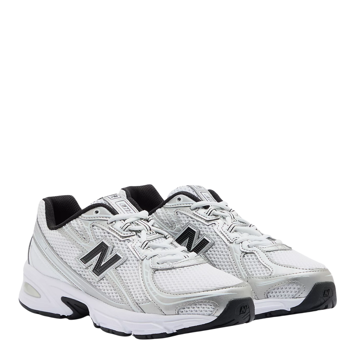 New Balance Women's 740 in White with Metallic Silver and Black