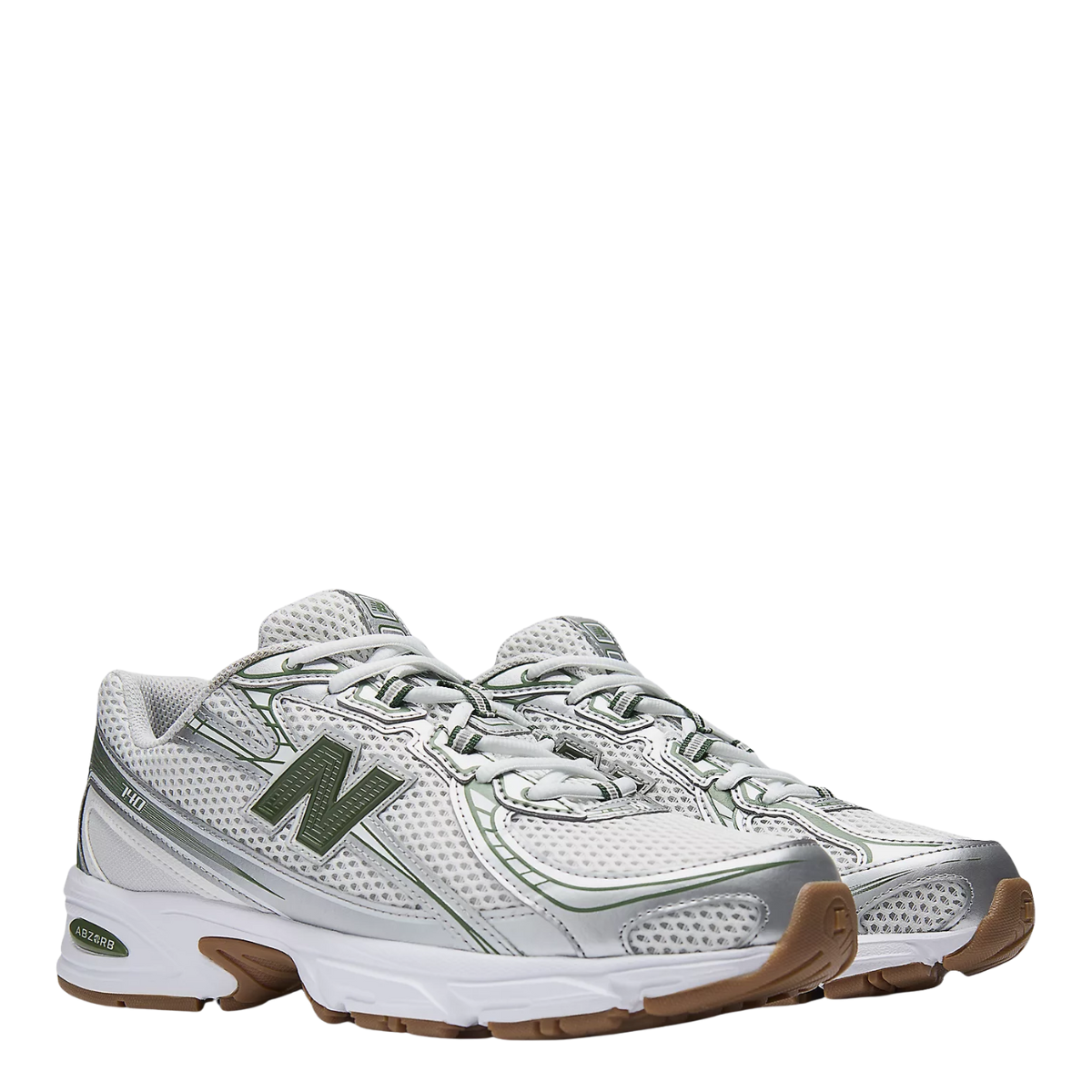 New Balance Women's 740 in Grey Matter with Dark Alpine Green