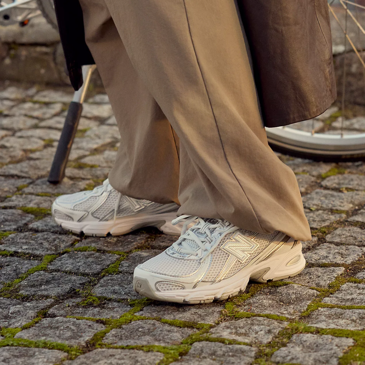 New Balance Women's 740 in White with Metallic Silver and Reflection