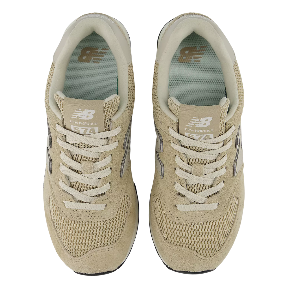 New Balance Women's 574 in Beige with NB White
