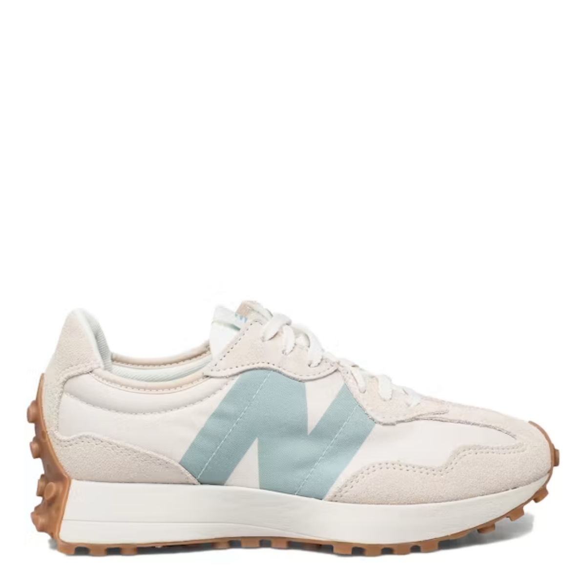 New Balance Women's 327 in Moonbeam with Storm Blue