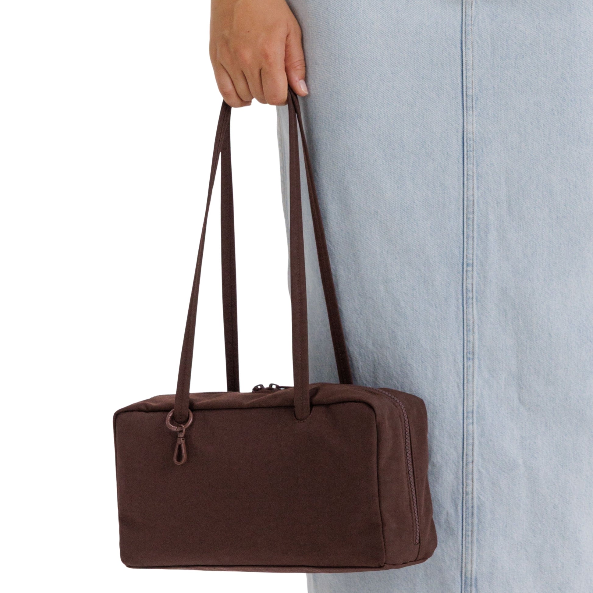 Baggu Nylon Bowler Bag in Coffee