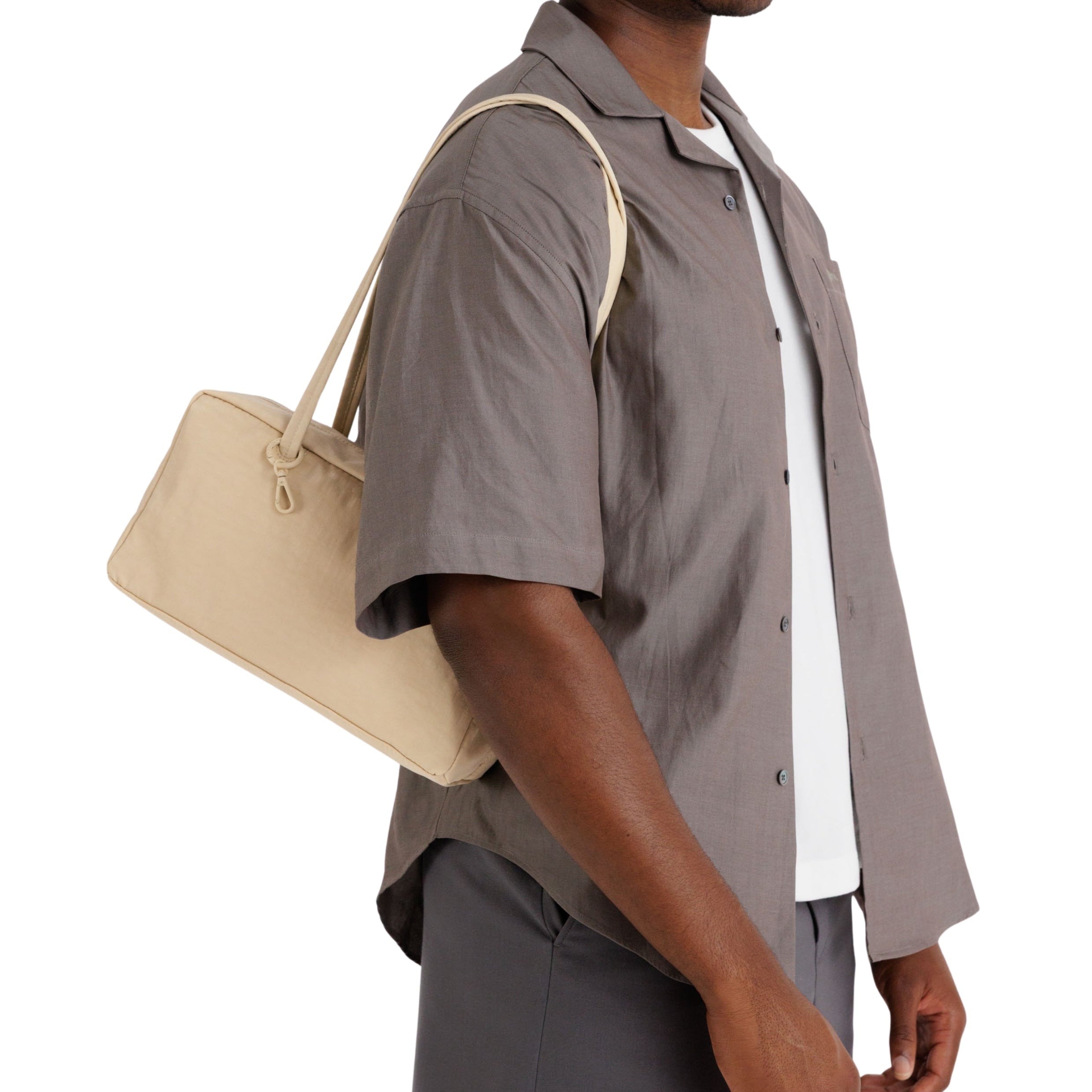 Baggu Nylon Bowler Bag in Custard