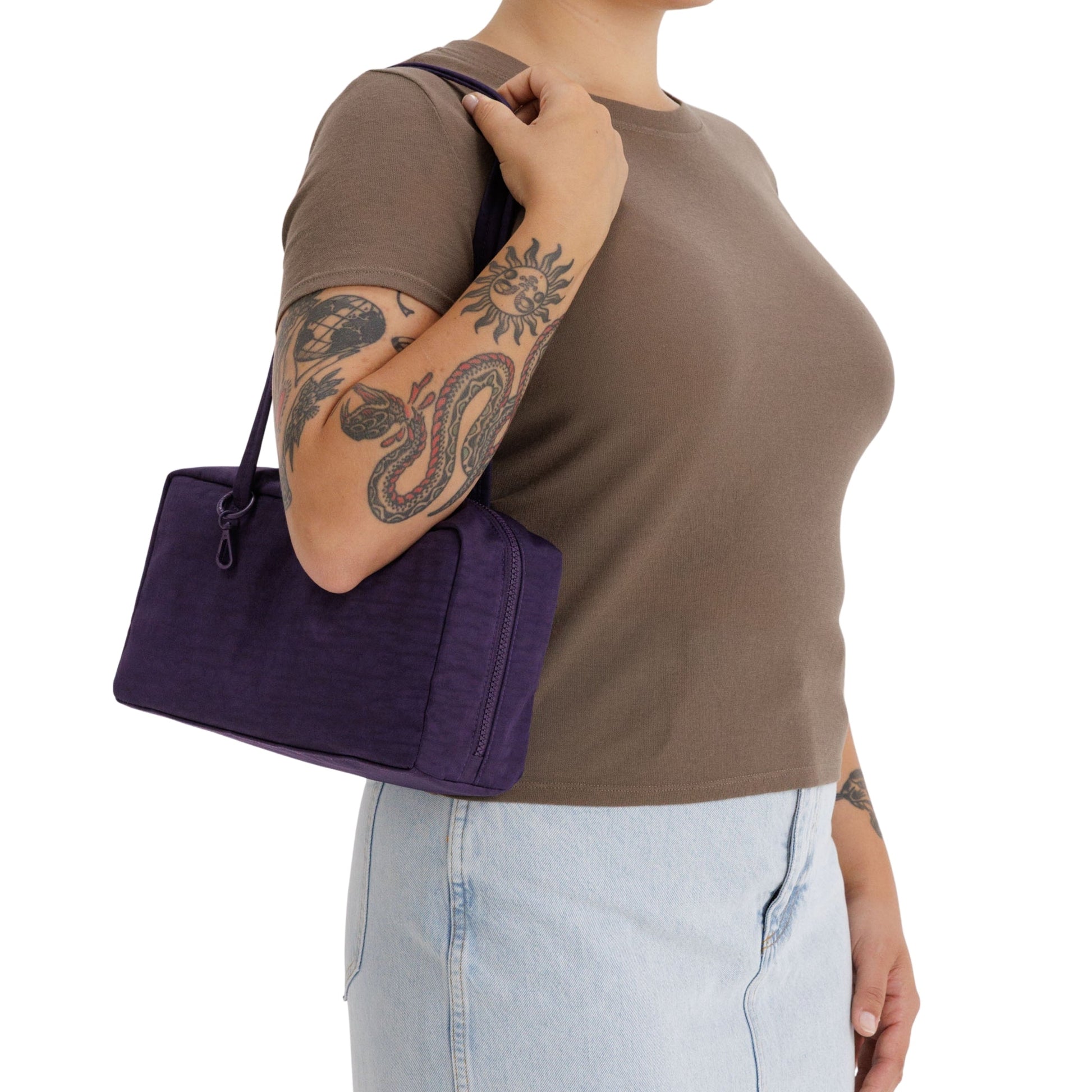 Baggu Nylon Bowler Bag in Fig