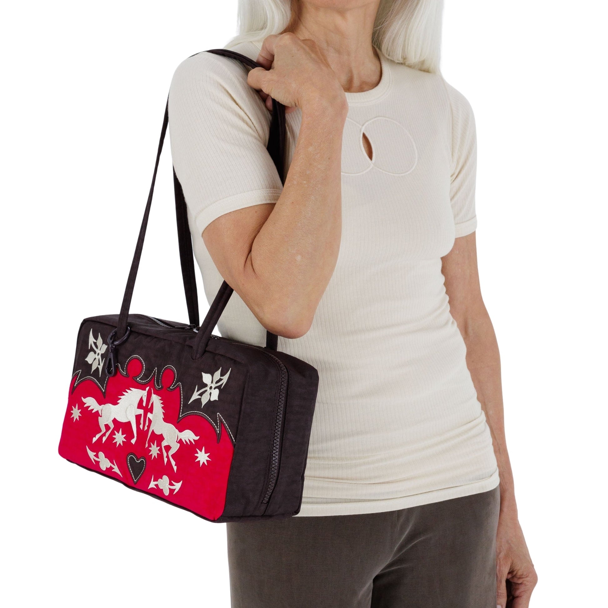 Baggu Nylon Bowler Bag in Western Applique