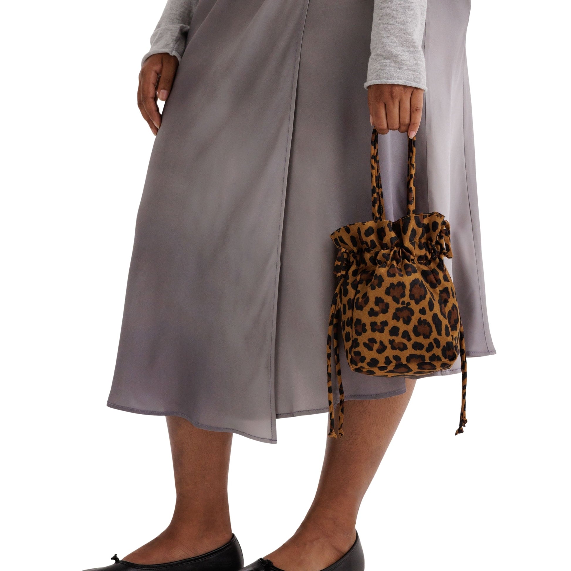 Baggu Nylon Drawstring Bag in Leopard