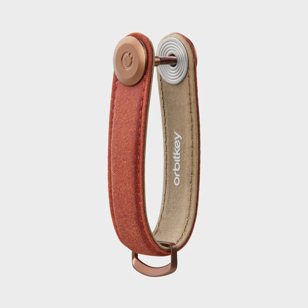 Orbitkey Key Organiser Waxed Canvas in Brick Red