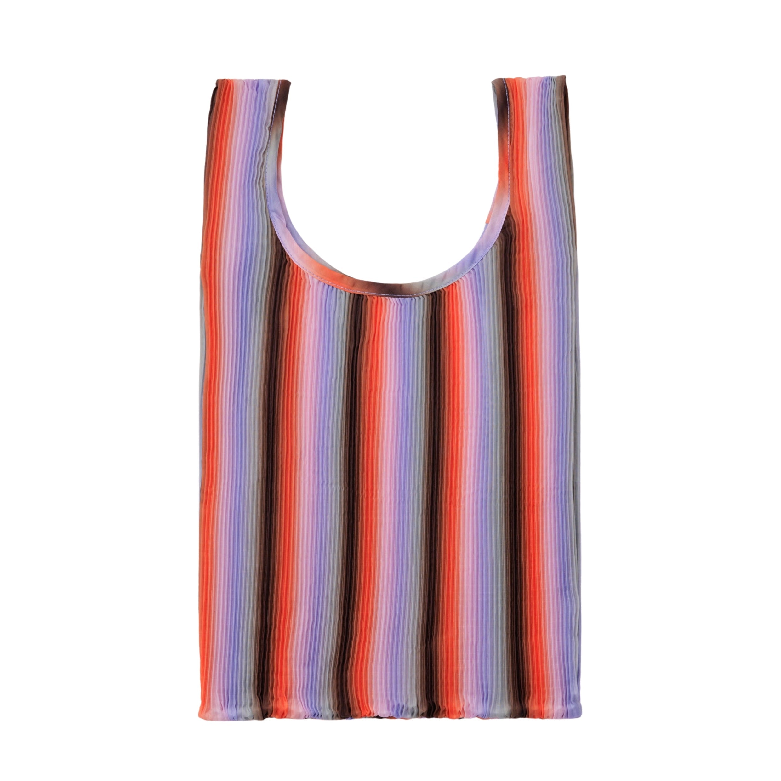 Baggu Pleated Baggu in Gradient Stripe Poppy & Lilac