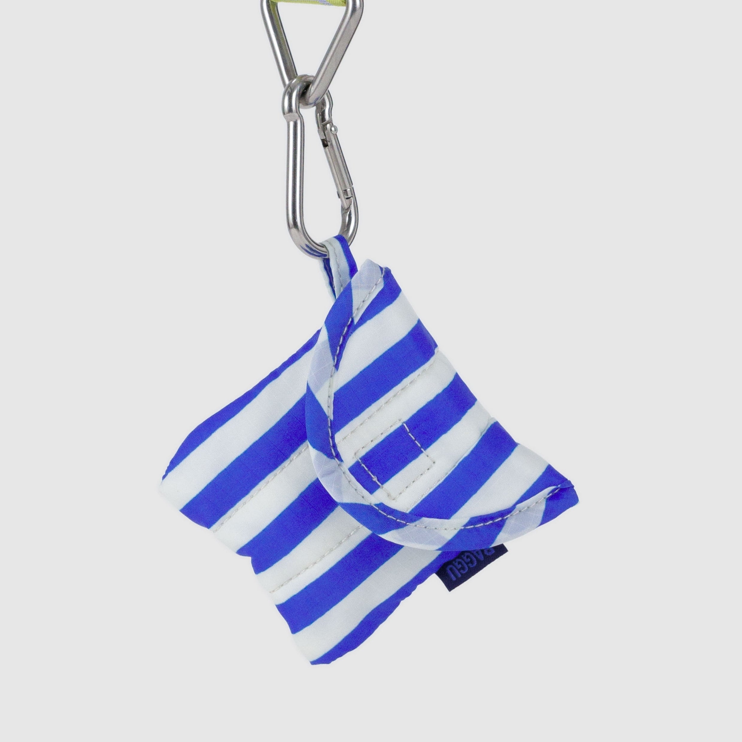 Baggu Puffy Earbuds Case in Blue Painted Stripe