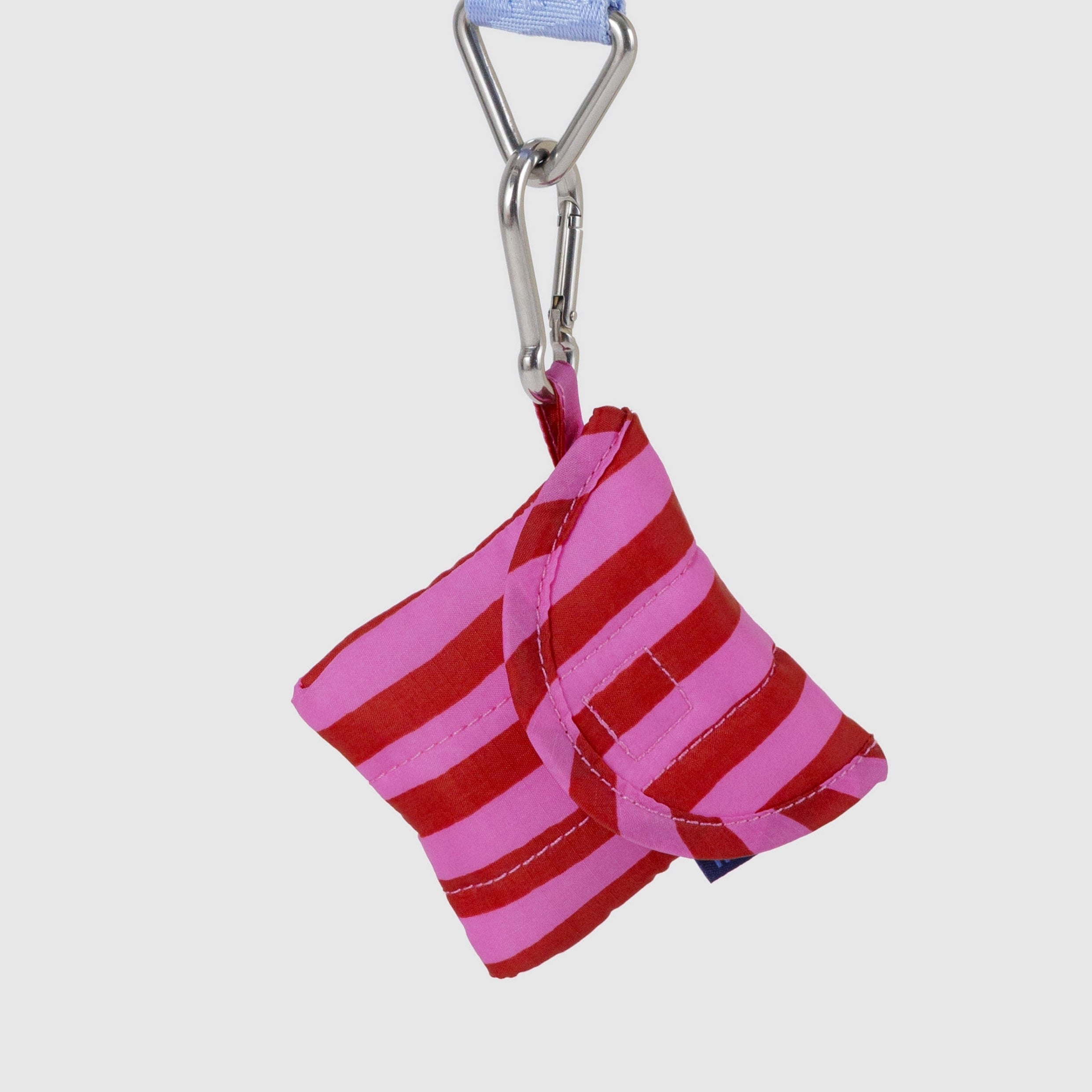 Baggu Puffy Earbuds Case in Pink & Red Painted Stripe