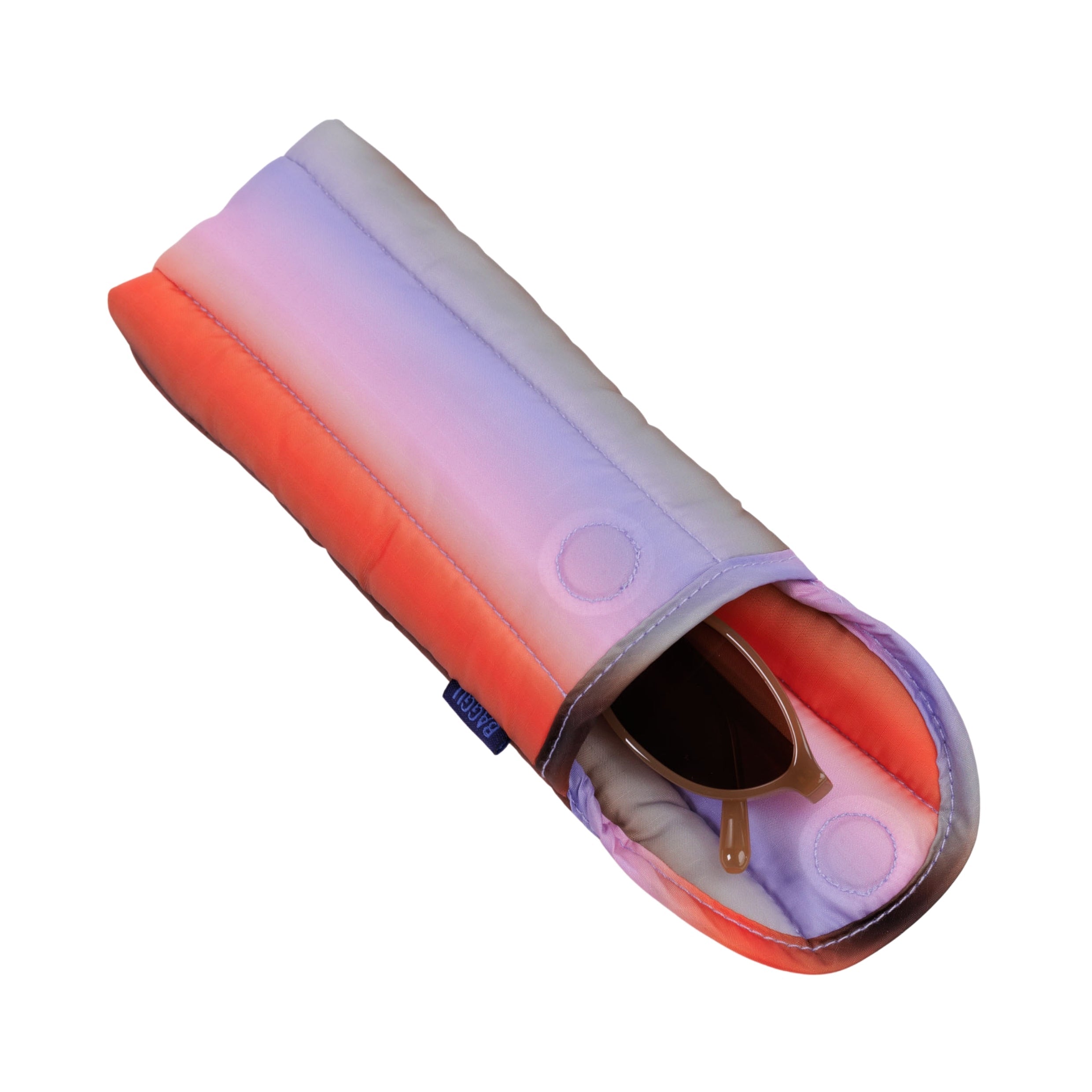 Baggu Puffy Glasses Sleeve in Gradient Stripe Poppy & Lilac
