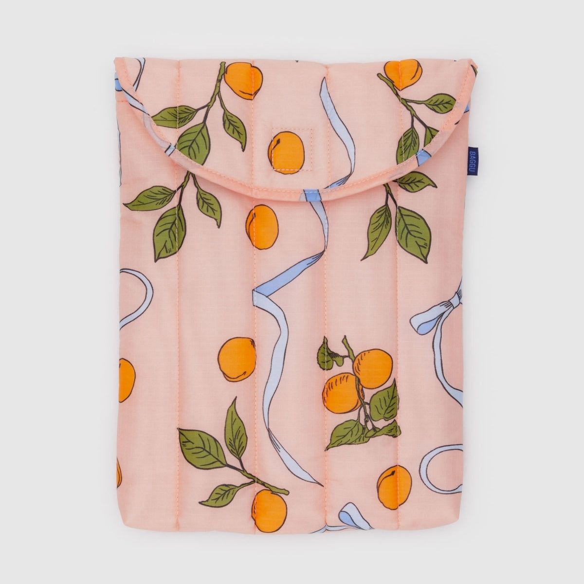 Baggu Puffy Laptop Sleeve 13&quot;/14&quot; in Apricots &amp; Ribbons