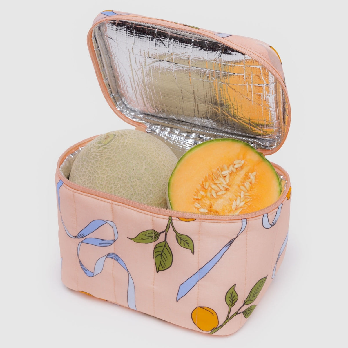 Baggu Puffy Lunch Bag in Apricots & Ribbons