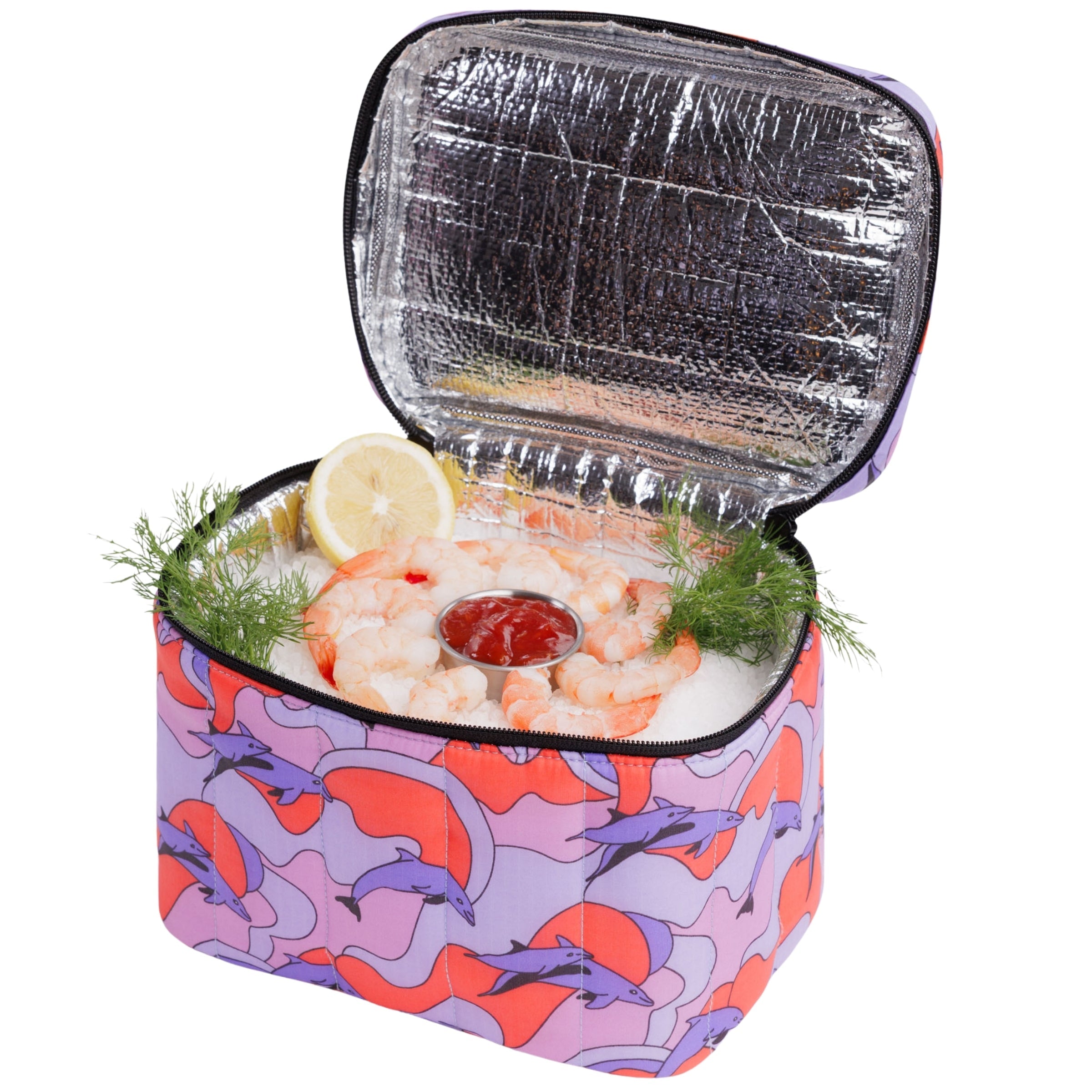 Baggu Puffy Lunch Bag in Dolphins