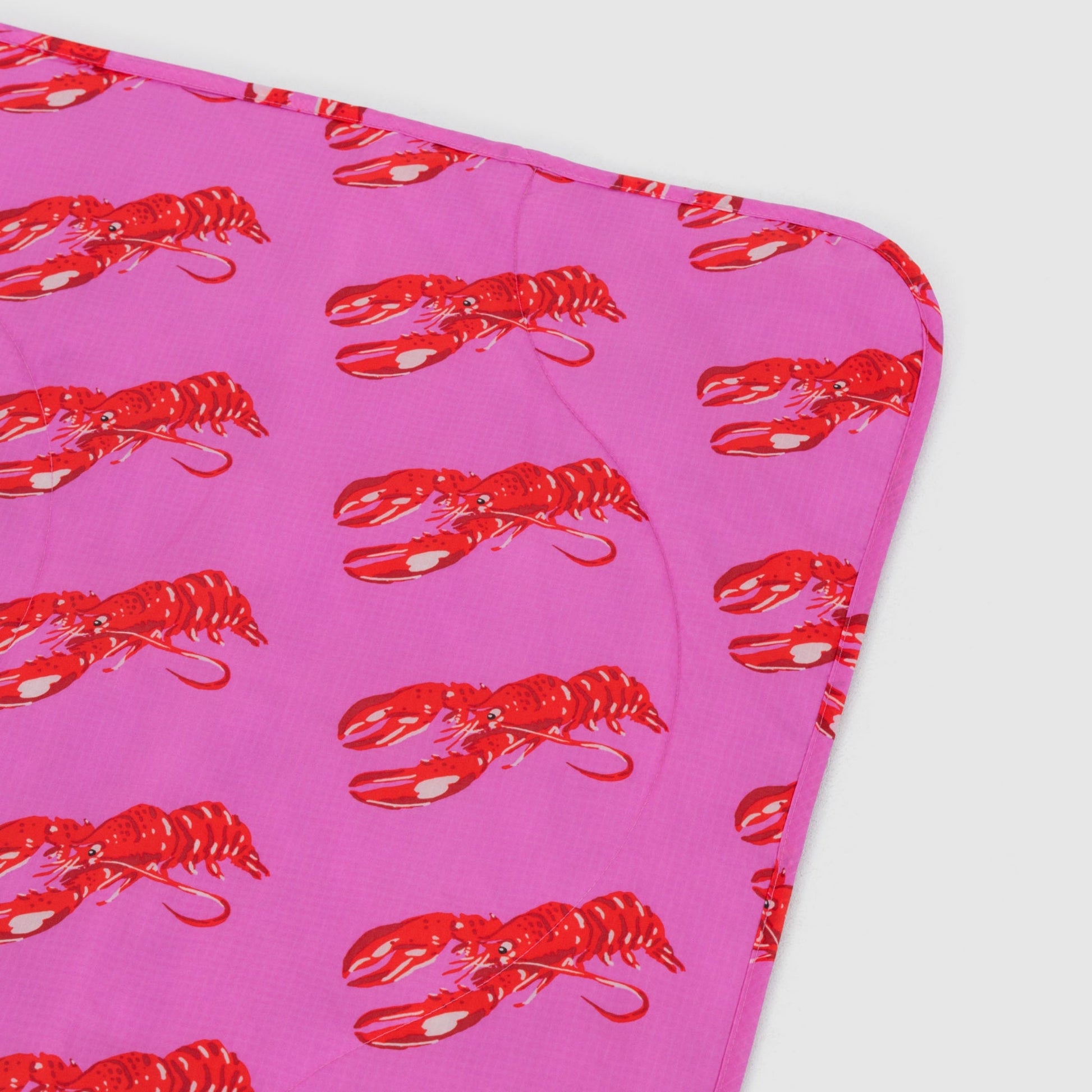 Baggu Puffy Picnic Blanket in Pink Lobster