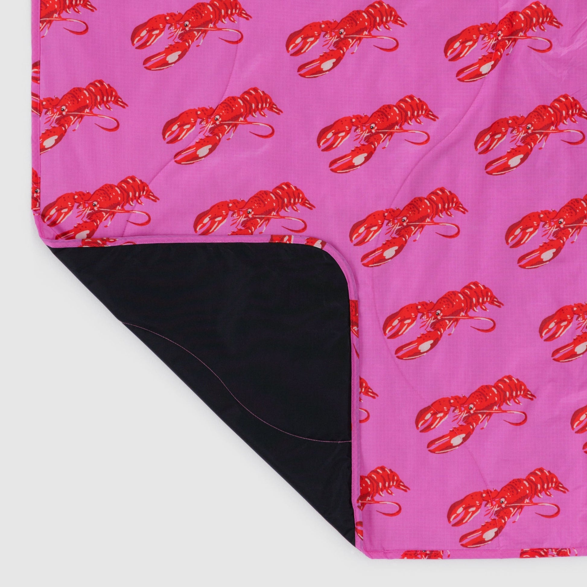 Baggu Puffy Picnic Blanket in Pink Lobster